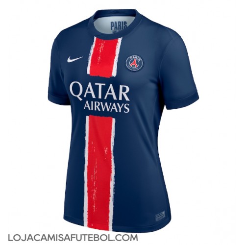 Camisa de Futebol Paris Saint-Germain Equipamento Principal Mulheres 2024-25 Manga Curta